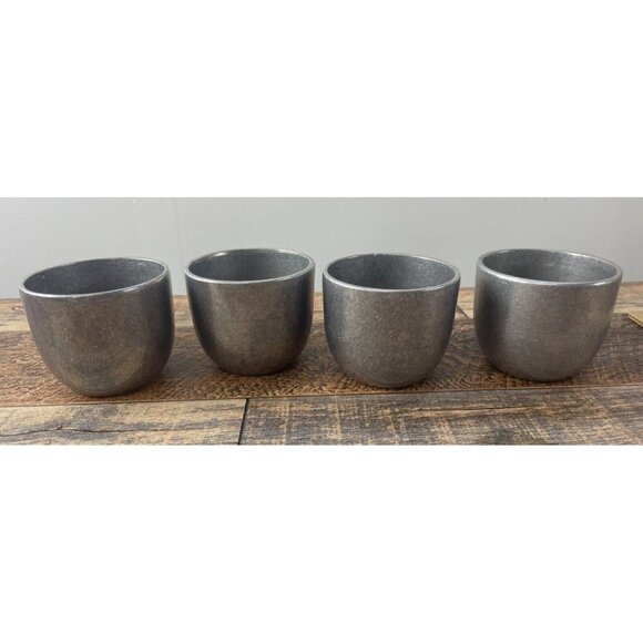 Vintage Carson Freeport PA Pennsylvania Pewter Creamer & 4 Pewter Cups Lot - Picture 6 of 14